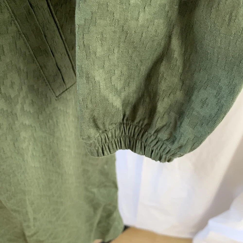 A.P.C. Paris green embossed French designer tunic dresss - Picture 7 of 11